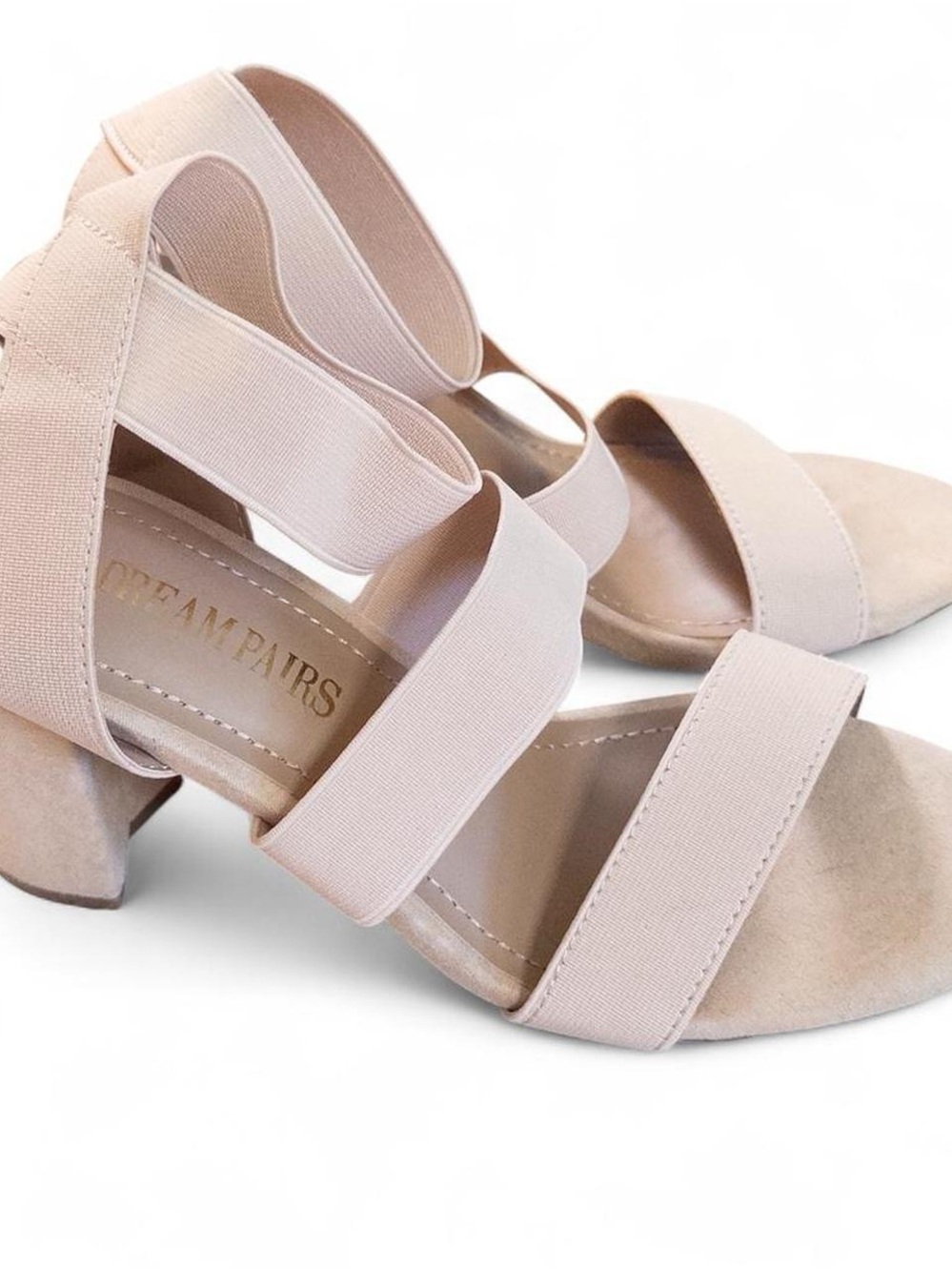 Dream Pairs Nude Strappy Block Heel Sandals Size 5 Like New